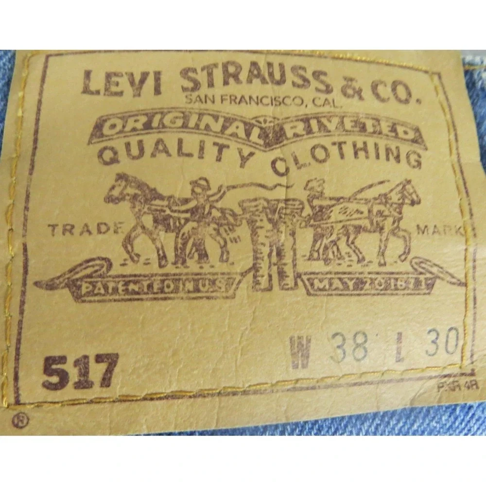 Levi's VTG 80s 517 Orange Tab Jeans Men W38 L30 Denim Bootcut Blue Made In USA